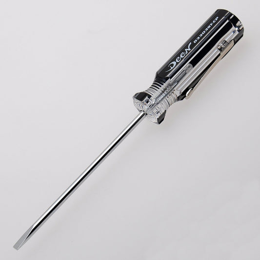 DEEN Flat Head Screwdriver with Pocket Clip (-3.0×75mm size)